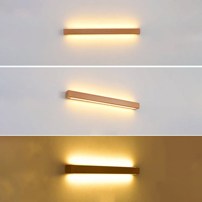 Applique LED Bois Massif, Style Japonais, 60–180 cm