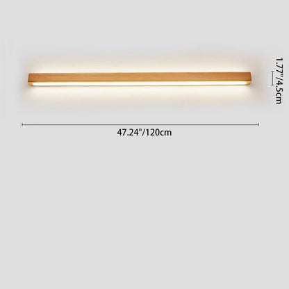 Applique LED Bois Massif, Style Japonais, 60–180 cm