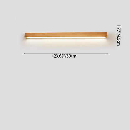 Applique LED Bois Massif, Style Japonais, 60–180 cm