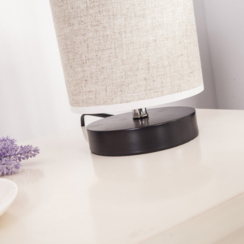 Lampe Cylindre Japonaise en Tissu Beige – Style Zen