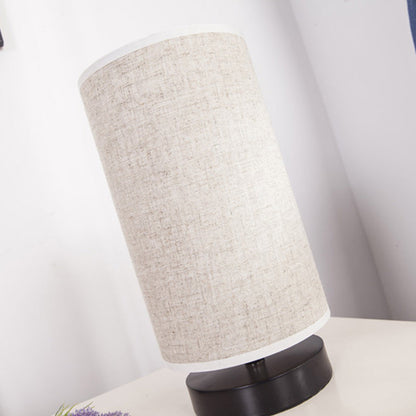 Lampe Cylindre Japonaise en Tissu Beige – Style Zen
