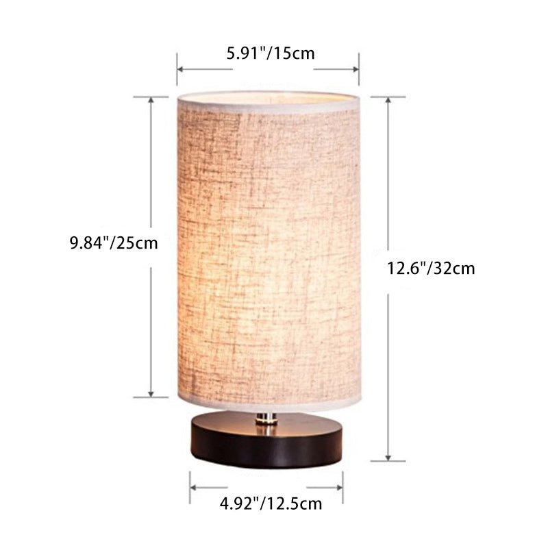 Lampe Cylindre Japonaise en Tissu Beige – Style Zen