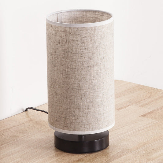 Lampe Cylindre Japonaise en Tissu Beige – Style Zen