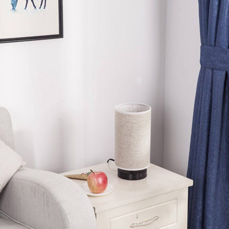 Lampe Cylindre Japonaise en Tissu Beige – Style Zen