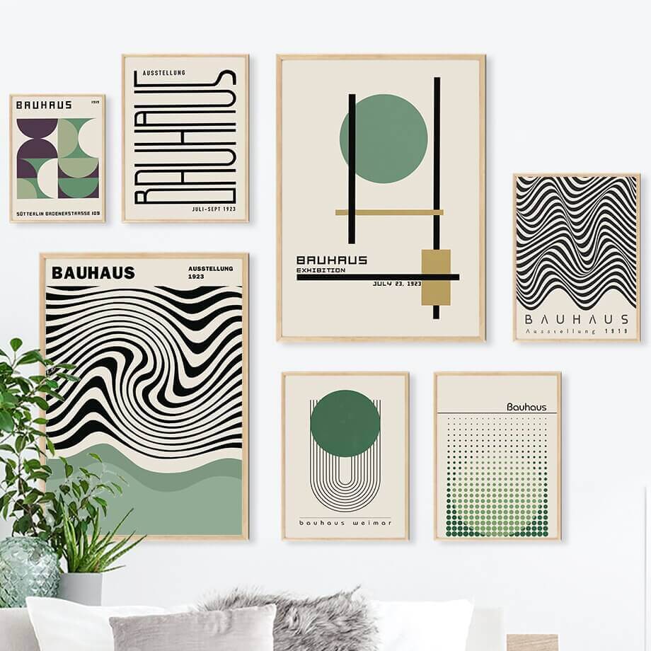 Impressions sur Toile Modernes – Style Minimaliste Inspiré du Bauhaus