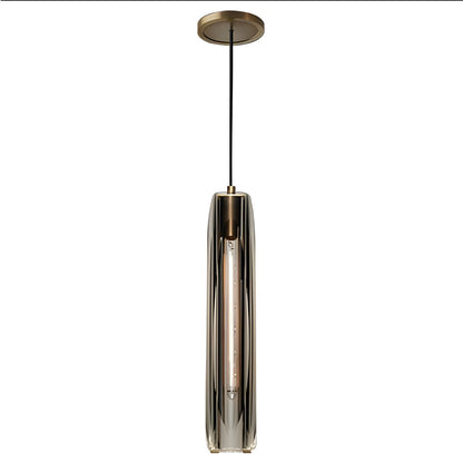 Suspension Moderne Verre K9 Laiton Fumé ou Clair