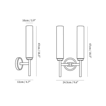 Applique Murale Brindisi – Laiton & Albâtre Cylindrique