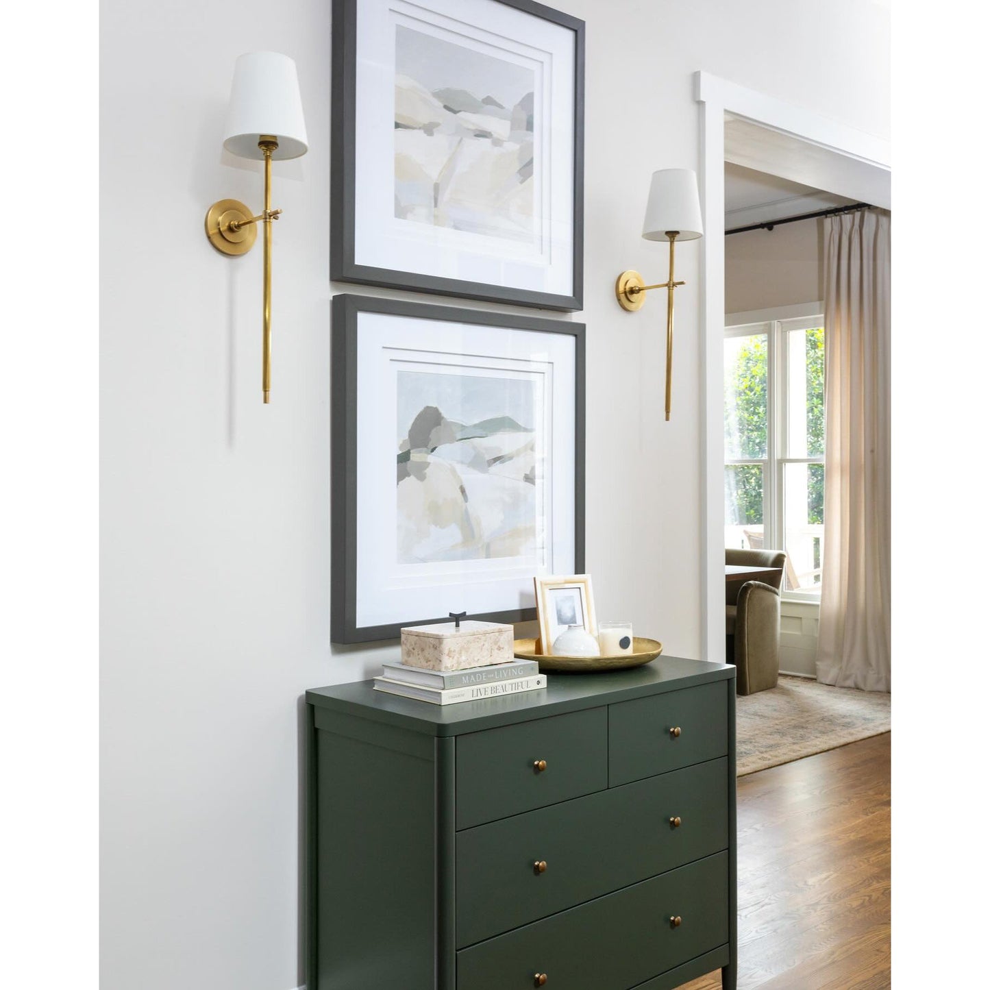 Applique Murale Bryant – Laiton & Abat-Jour en Lin