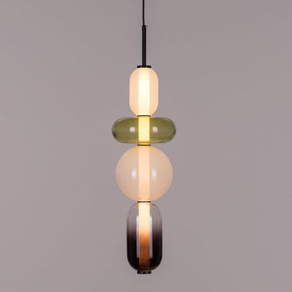 Suspension Moderne en Verre Confit – Élégance Colorée et Design Contemporain