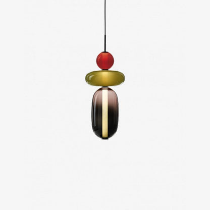 Suspension Moderne en Verre Confit – Élégance Colorée et Design Contemporain