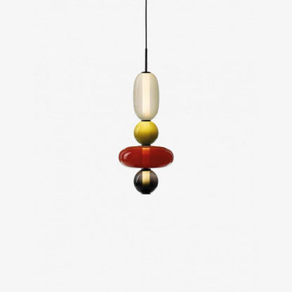 Suspension Moderne en Verre Confit – Élégance Colorée et Design Contemporain