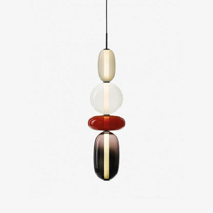 Suspension Moderne en Verre Confit – Élégance Colorée et Design Contemporain