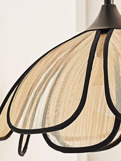Applique Murale Fleur Japonaise en Fibre Naturelle