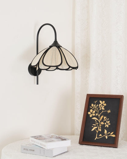 Applique Murale Fleur Japonaise en Fibre Naturelle