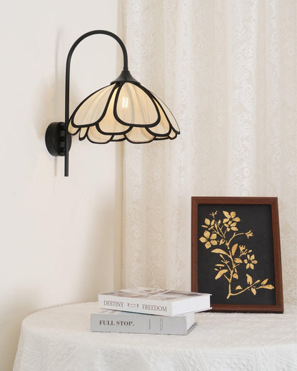 Applique Murale Fleur Japonaise en Fibre Naturelle