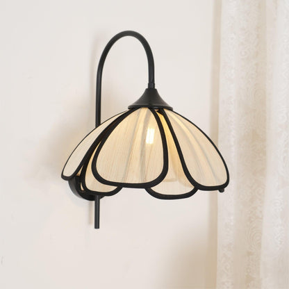 Applique Murale Fleur Japonaise en Fibre Naturelle