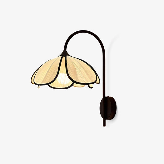 Applique Murale Fleur Japonaise en Fibre Naturelle