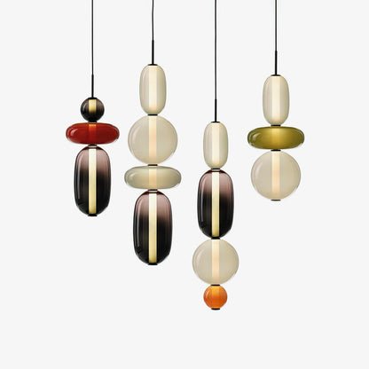 Suspension Moderne en Verre Confit – Élégance Colorée et Design Contemporain