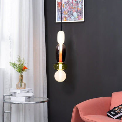 Suspension Moderne en Verre Confit – Élégance Colorée et Design Contemporain
