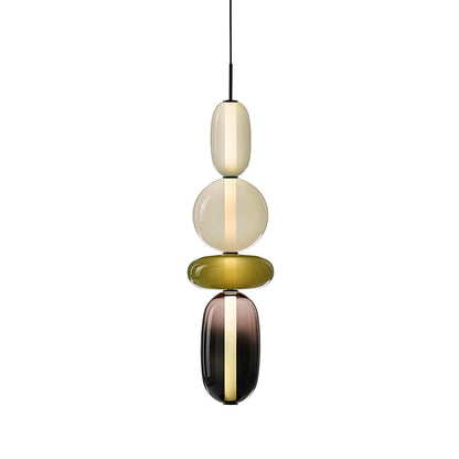 Suspension Moderne en Verre Confit – Élégance Colorée et Design Contemporain