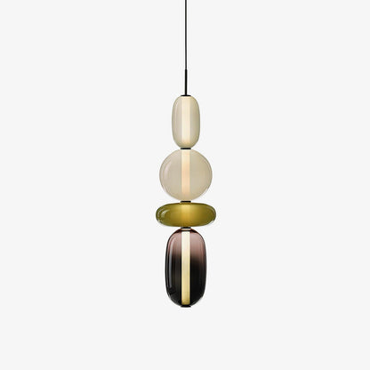 Suspension Moderne en Verre Confit – Élégance Colorée et Design Contemporain