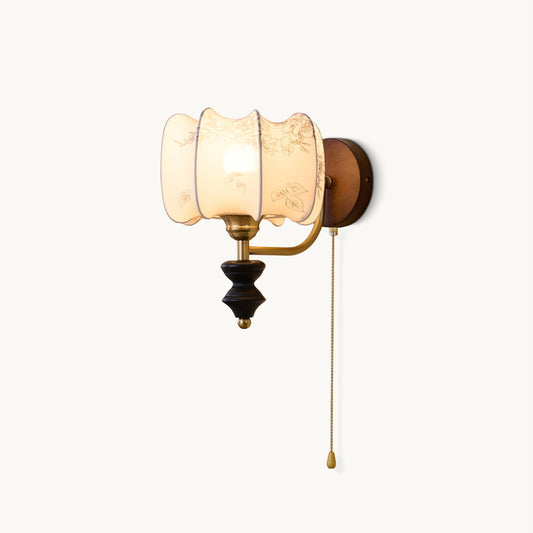 Applique Murale Vintage Celine – Élégance Classique en Bois et Tissu
