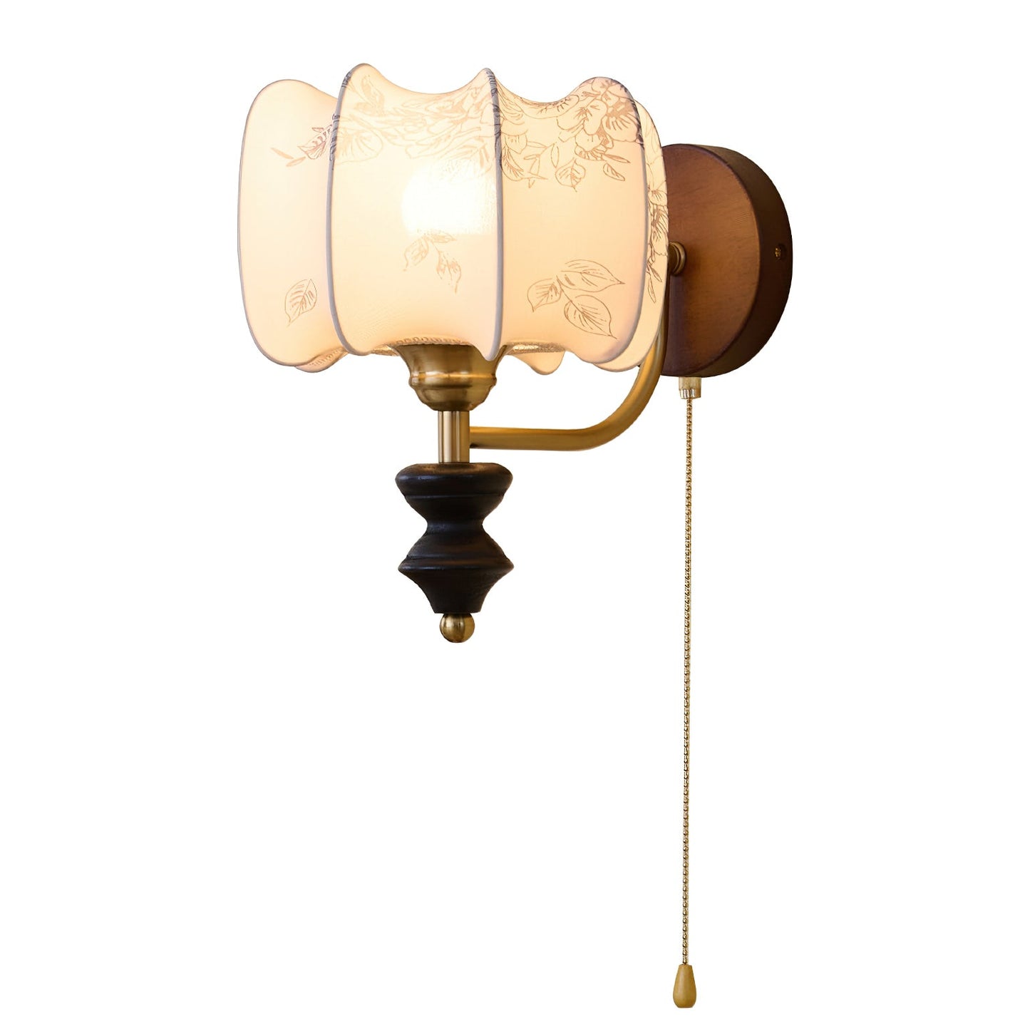 Applique Murale Vintage Celine – Élégance Classique en Bois et Tissu