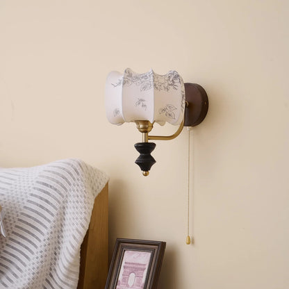 Applique Murale Vintage Celine – Élégance Classique en Bois et Tissu