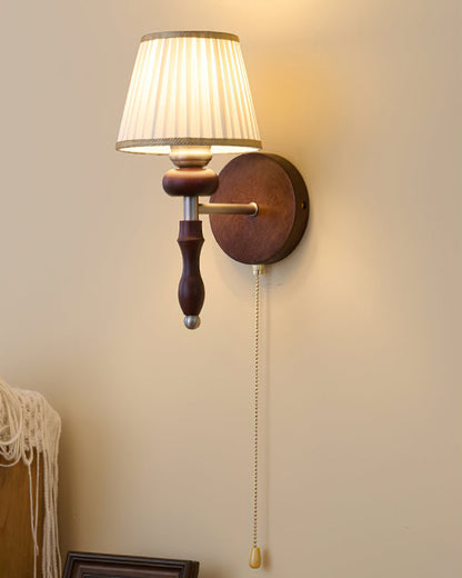 Applique Murale Vintage Celine – Élégance Classique en Bois et Tissu