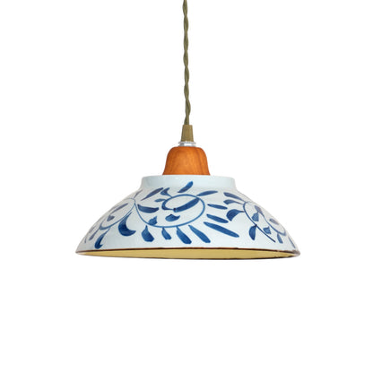Suspension en Céramique Campbell – Élégance Vintage et Motif Bleu Distinctif