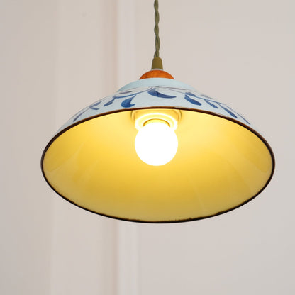 Suspension en Céramique Campbell – Élégance Vintage et Motif Bleu Distinctif
