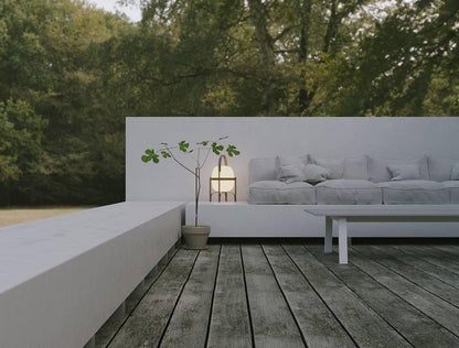Lampe Nomade en Verre et Bois, Style Lanterne