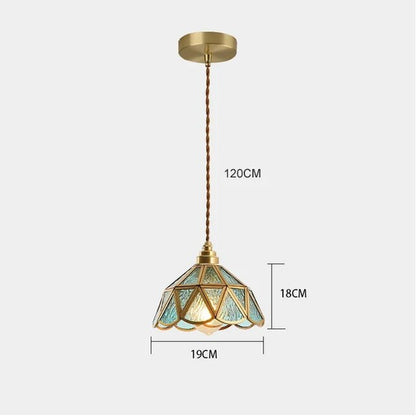 Lampe Suspendue en Verre Coloré – Élégance Classique et Ambiance Artistique