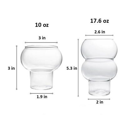 Verre à Cocktail Design Clear Droplet – Verre Soufflé Polyvalent pour Boissons ou Fleurs