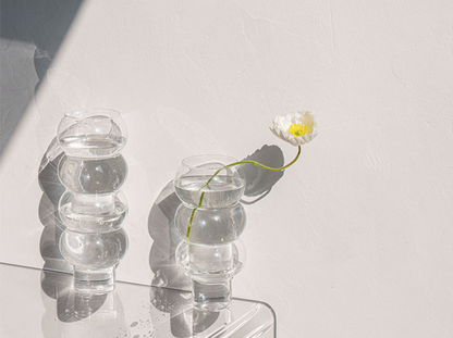 Verre à Cocktail Design Clear Droplet – Verre Soufflé Polyvalent pour Boissons ou Fleurs