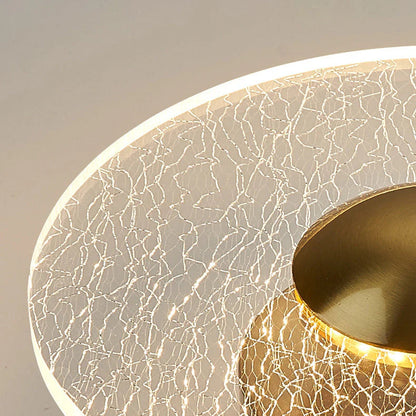 Plafonnier LED Moderne Rond, Acrylique Doré, 10W