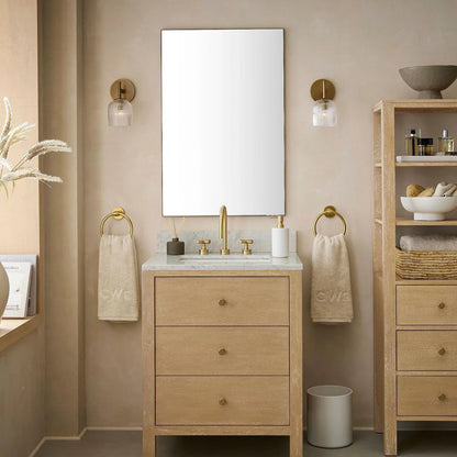 Applique Murale Verre Strié, Finition Cuivre Rustique