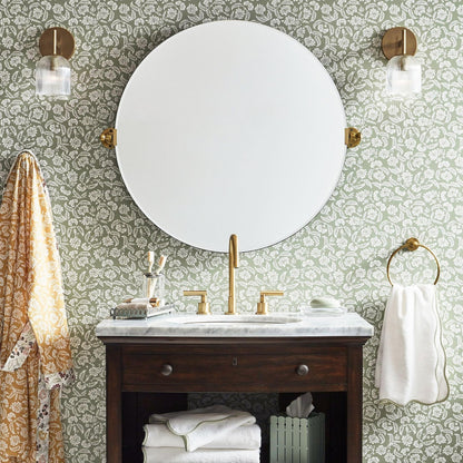 Applique Murale Verre Strié, Finition Cuivre Rustique