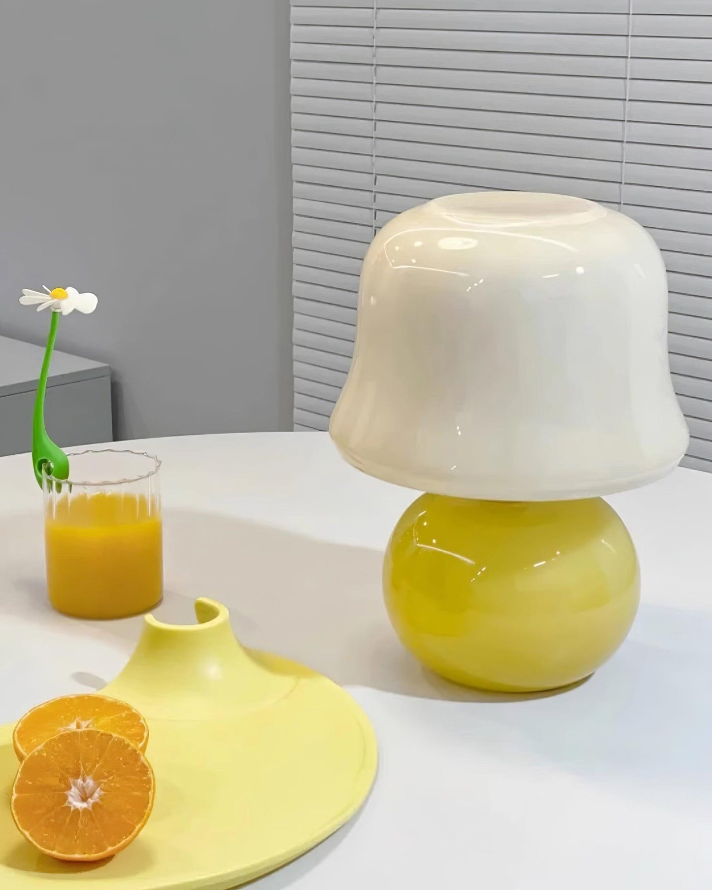 Lampe Champignon en Verre Émail Design Italien