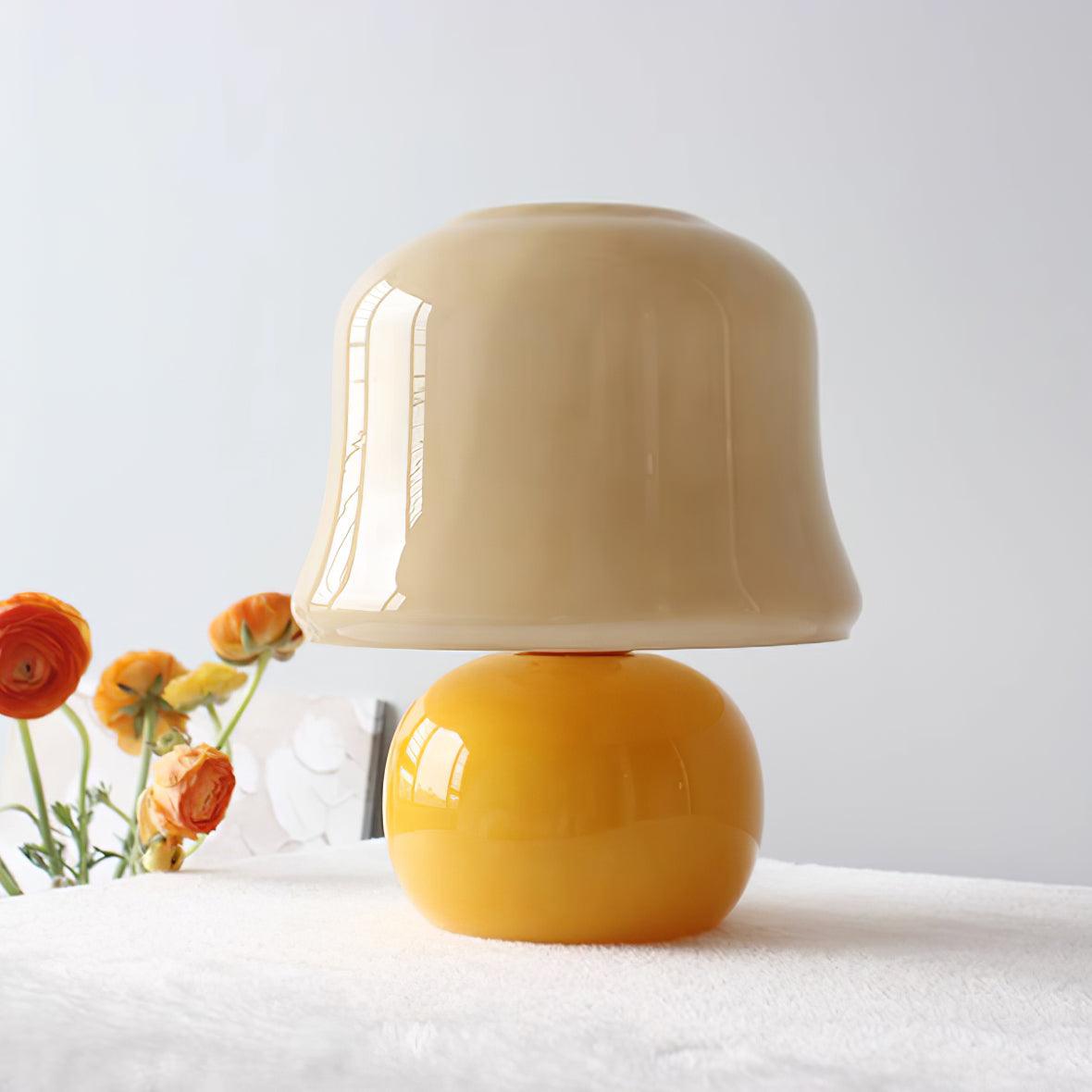 Lampe Champignon en Verre Émail Design Italien