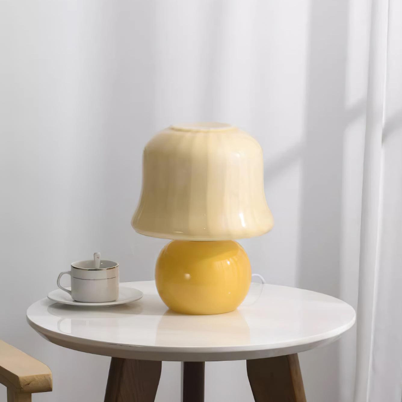 Lampe Champignon en Verre Émail Design Italien