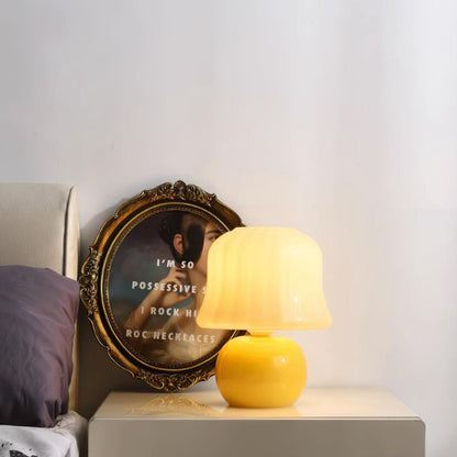 Lampe Champignon en Verre Émail Design Italien