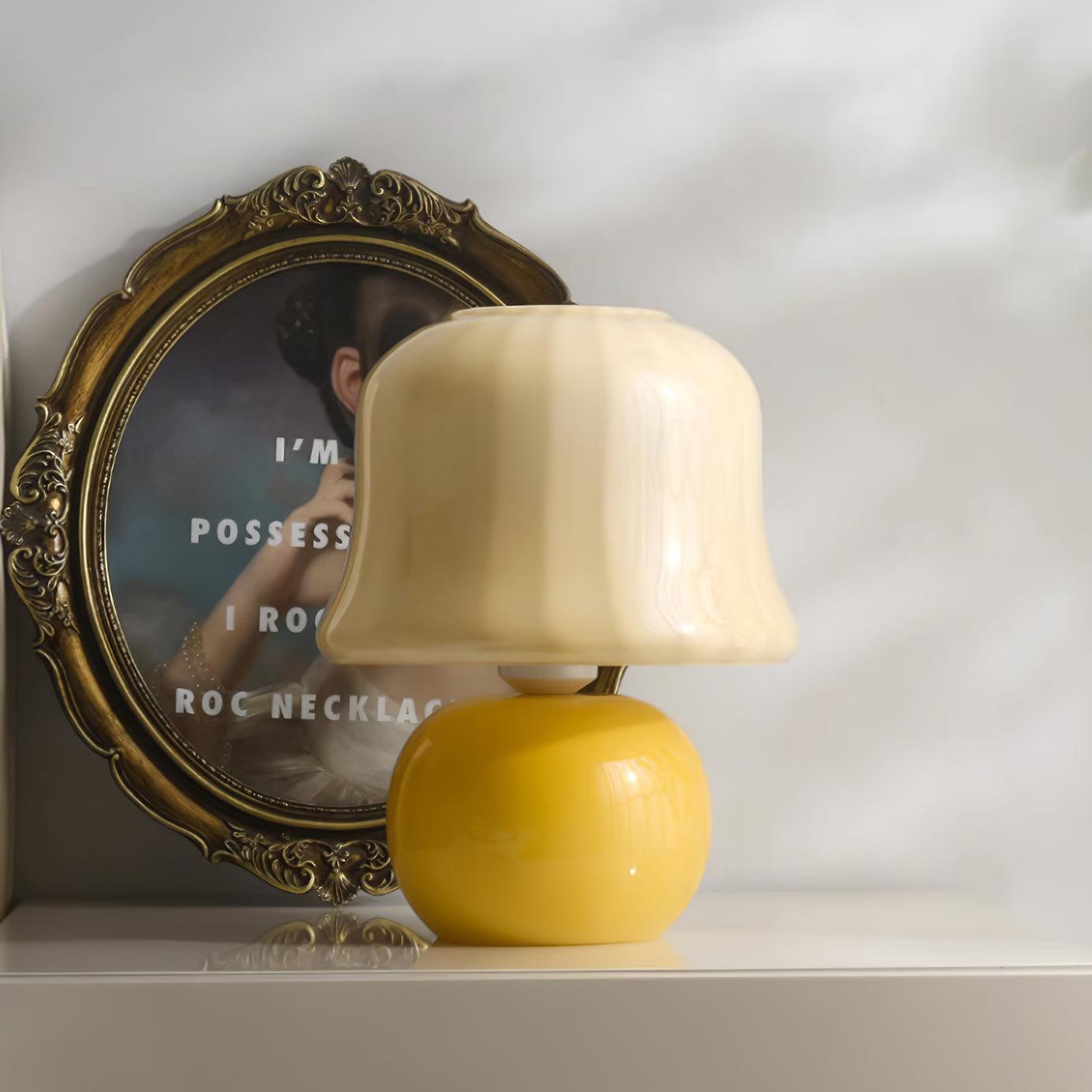 Lampe Champignon en Verre Émail Design Italien