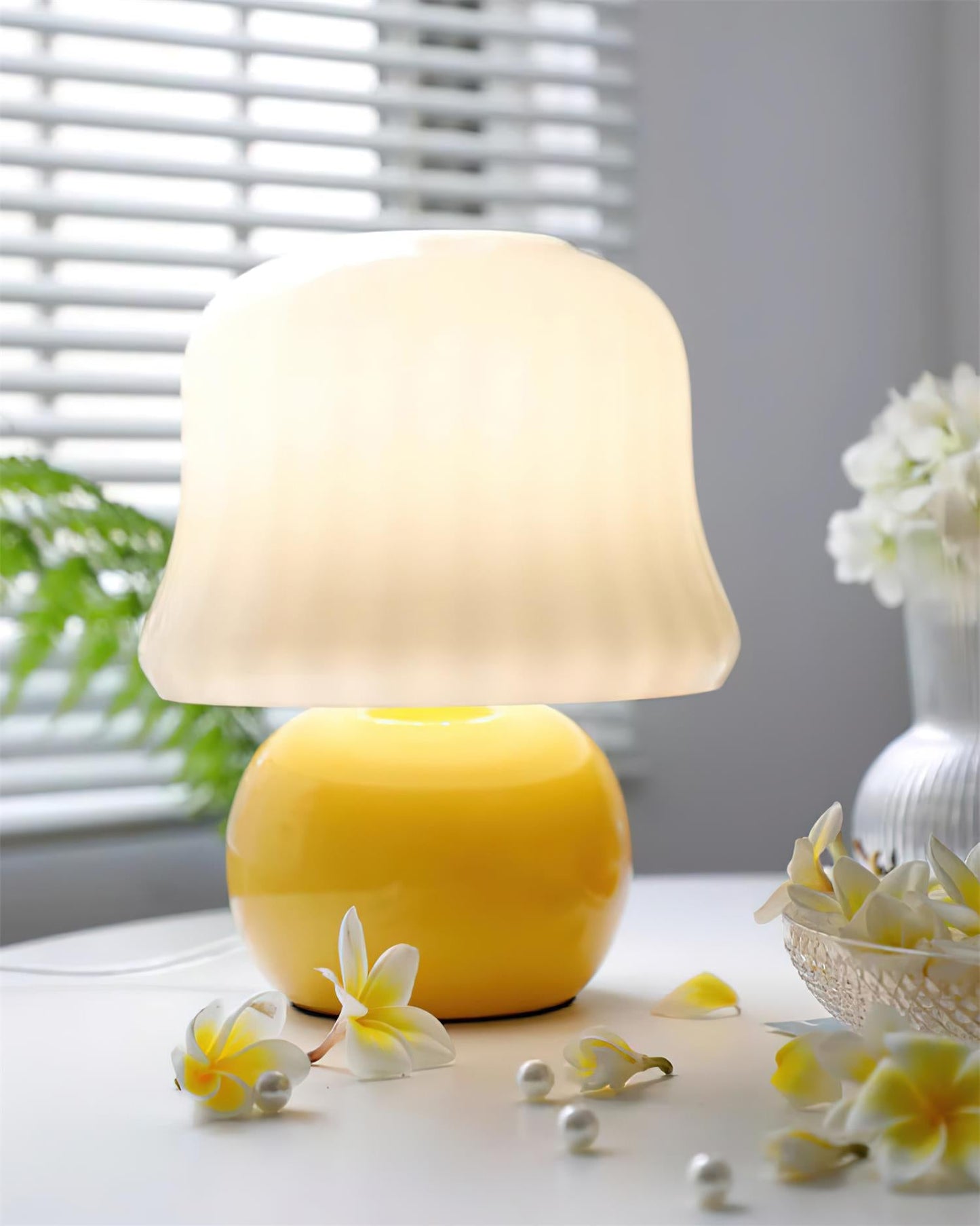 Lampe Champignon en Verre Émail Design Italien
