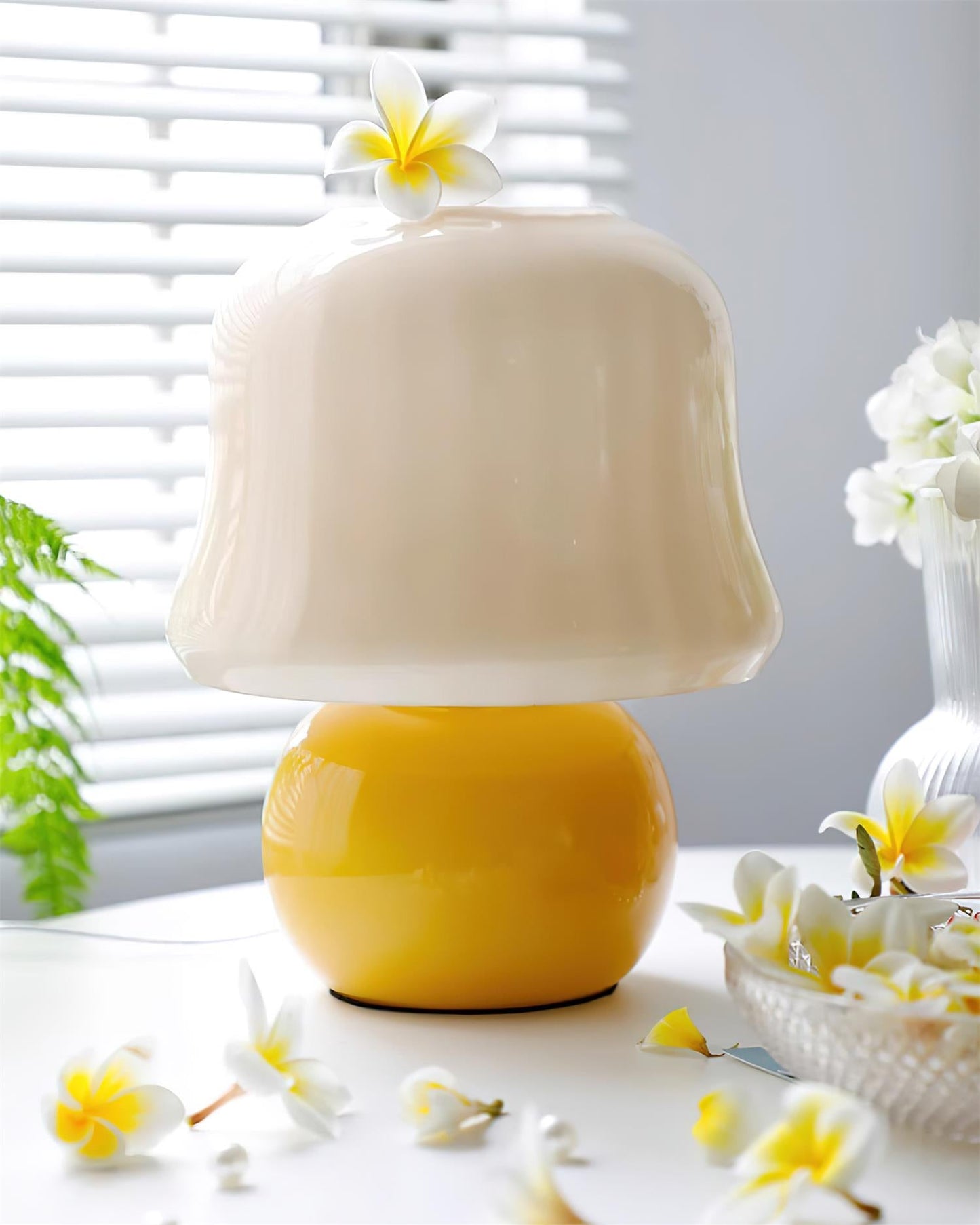 Lampe Champignon en Verre Émail Design Italien