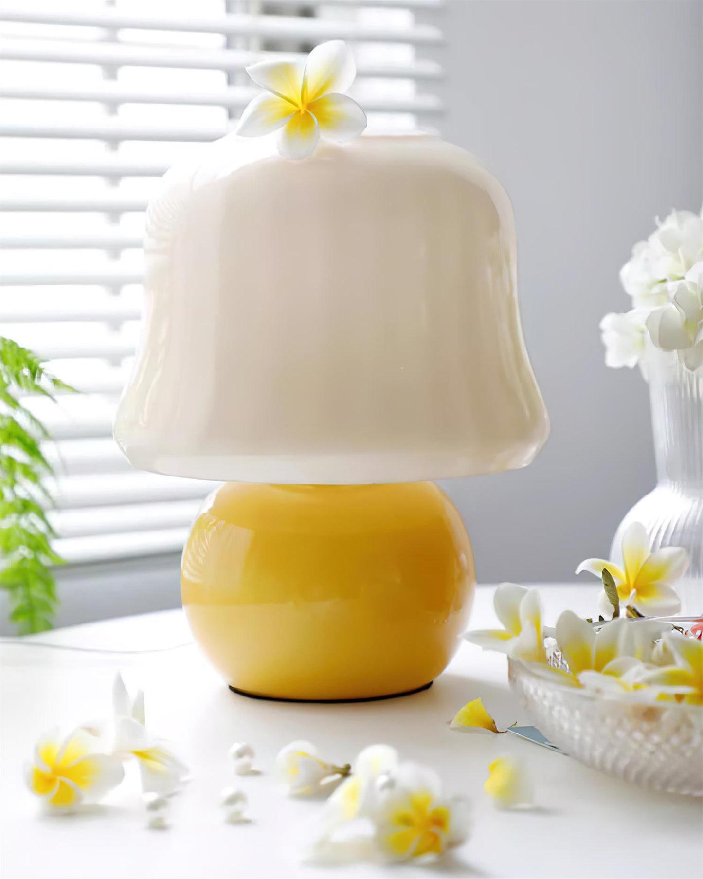 Lampe Champignon en Verre Émail Design Italien