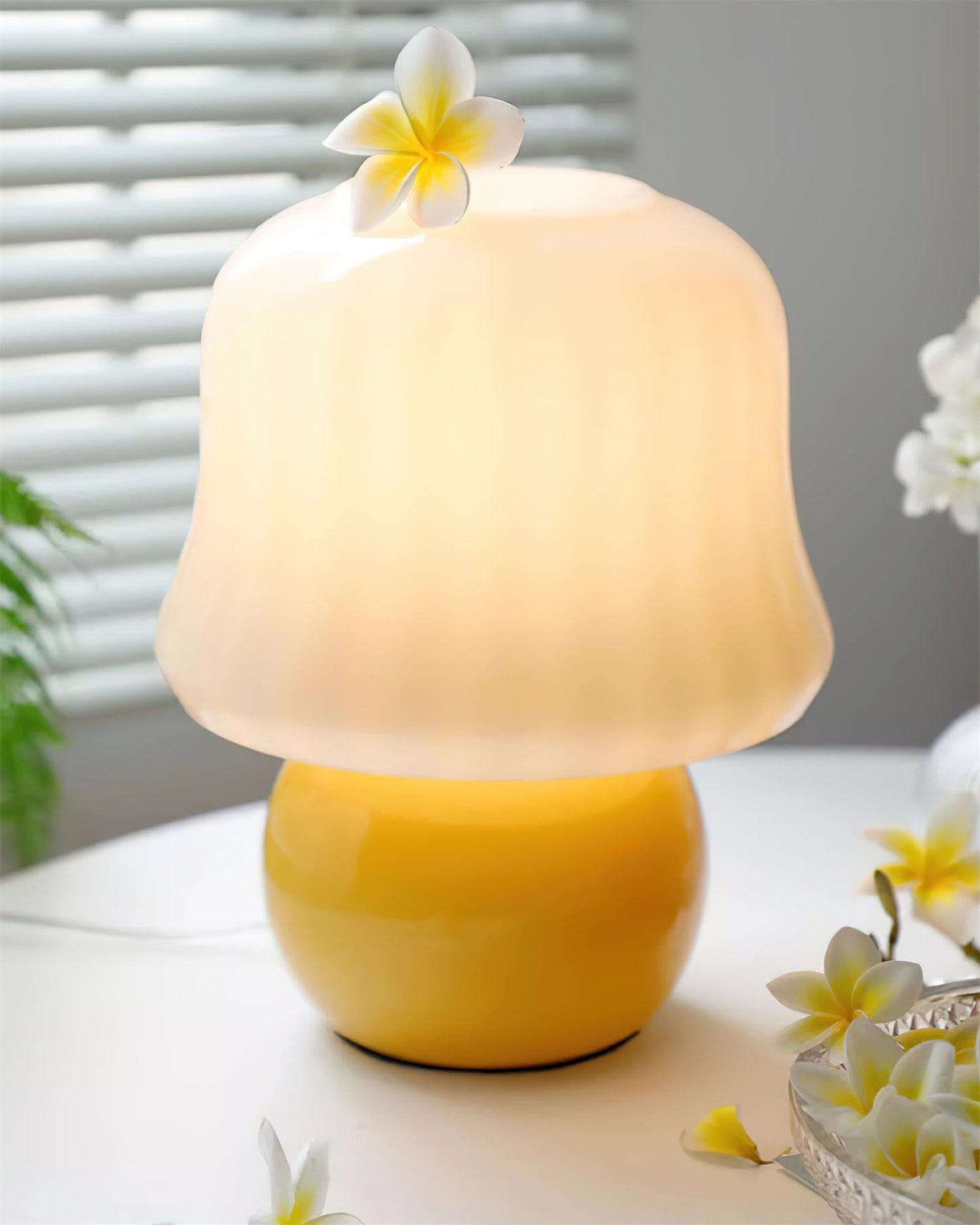 Lampe Champignon en Verre Émail Design Italien
