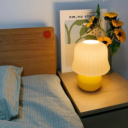 Lampe Champignon en Verre Émail Design Italien