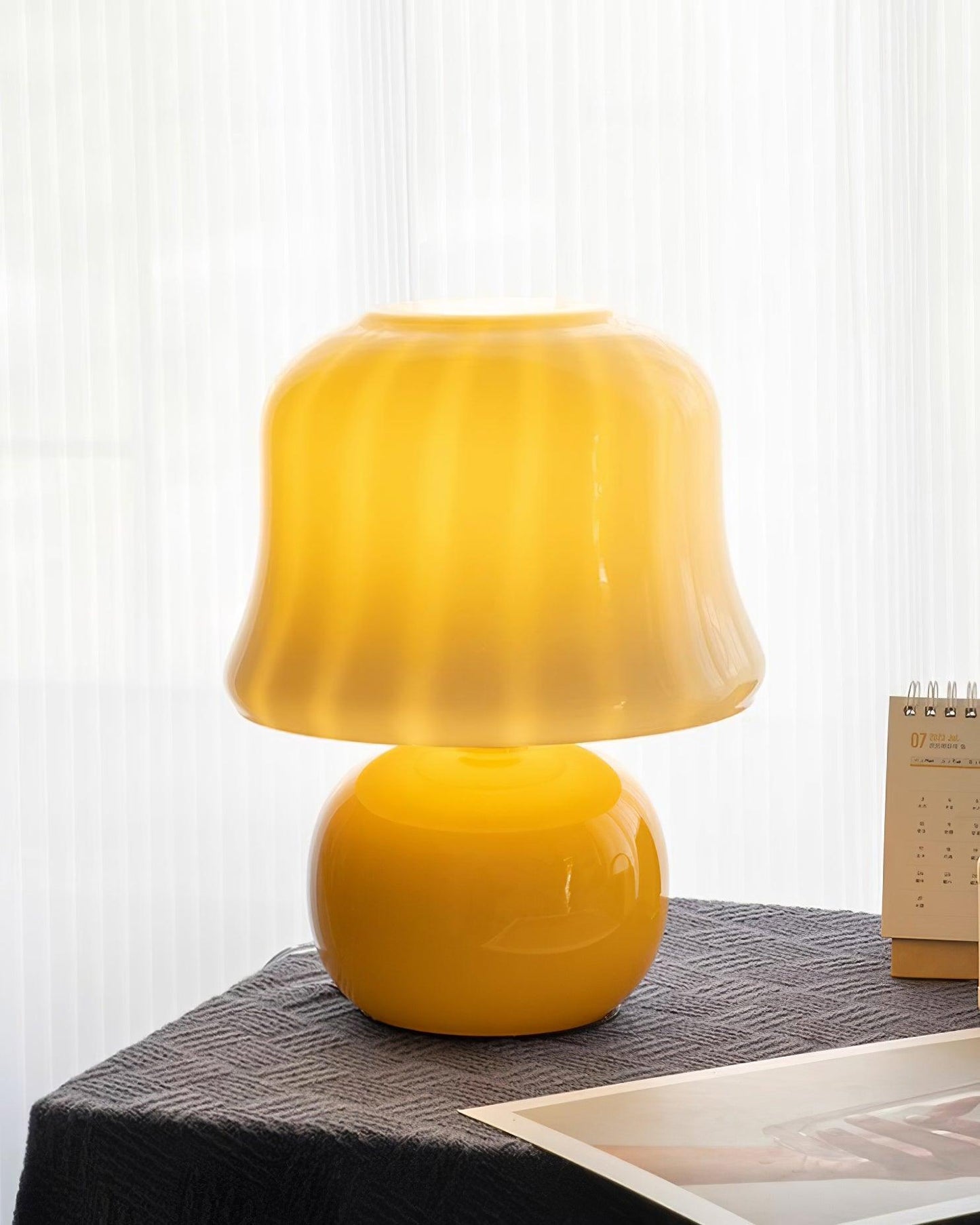 Lampe Champignon en Verre Émail Design Italien