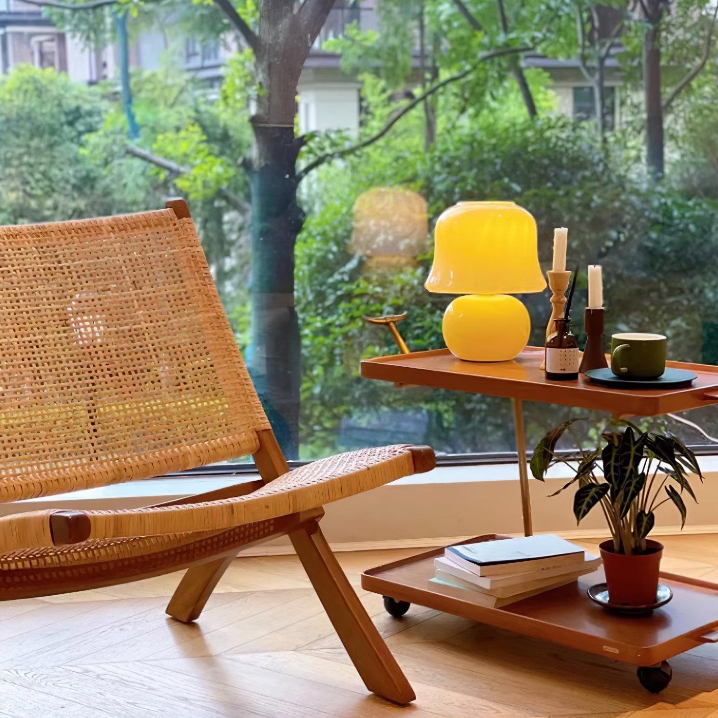 Lampe Champignon en Verre Émail Design Italien